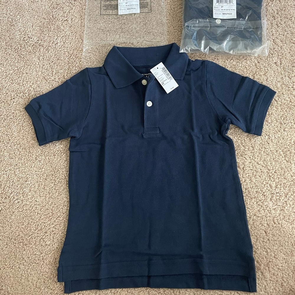 NWT Children’s Place Polo/School Uniform Shirts, 4T Boys,Color:Nautico(Navy)